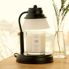 Aindy Magic Timer Candle Warmer+大豆蠟燭清潔棉280g套組, Clean Cotton, 黑色