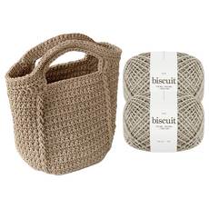 울클럽 뜨개 바스켓 백 DIY 패키지 네모니 비스켓 실 2p + 영상도안 세트, 메트베이지, 1세트