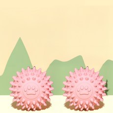 순잠 강아지 파스텔 치석제거 이갈이 장난감, 연핑크, 2개