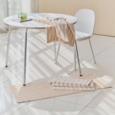allevo The Edge of Towel 第三季 條紋圖案廚房地墊, 沙米色, 1個
