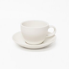 HORECA 陶瓷咖啡杯 200ml 2入 + 杯墊 2入組 2號, 白色, 1套
