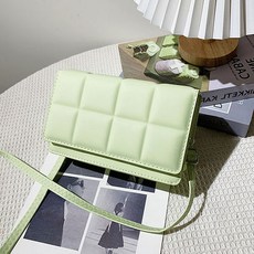 All About可愛簡約的絎縫手提包, 淺綠色