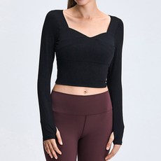 女款優雅長袖短版上衣 AW1010