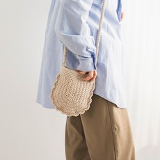 Yarna Bridge 荷葉邊斜背包套組, 淺米色, 1套