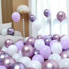 P&B UNITY 氣球 50入組合 紫色, 1套, 01 紫羅蘭4色混合