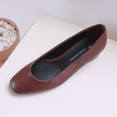 쇼랜 르본디 둥근코 심플 여성 미들 펌프스 수제화 3cm