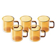 칼딘 더블 월 컬러풀 머그컵 400ml, 앰버, 5개