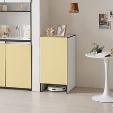 마마룸 헤스티아 로봇청소기 도어형 수납장, 연노랑