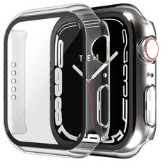 모란카노 풀커버 애플워치 케이스 45mm, 투명, 1개