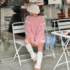 NANING9 女款Kebao撞色針織衫
