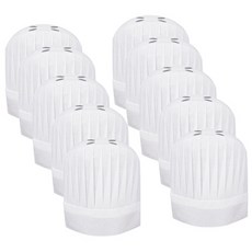 PARTYHAE 男士高端廚師帽子, 白色的, 10個