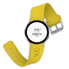 SEMEUR Galaxy Watch 矽膠翼型錶帶 20mm, 17 微笑黃色橫條