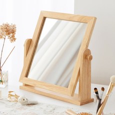 WOODYHOME 實木方形桌上鏡 大型, 單一顏色