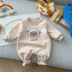 베베니즈 유아용 동물얼굴 플리스 긴팔 우주복