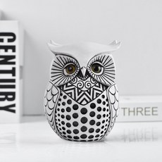 Ez2mk IT100 現代簡約貓頭鷹桌面室內裝飾, 白色