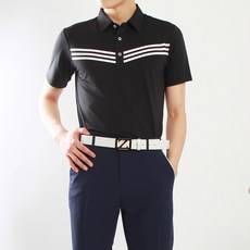 마인플로우 남성용 BN세줄브이 골프 반팔 티셔츠
