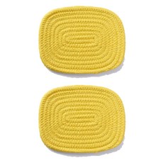 手工編織方形蝸牛餐墊 2入, 黃色的