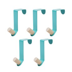 Solroom 單色門掛鉤, 5個, 藍色