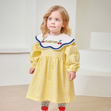 mollimelli 女童款Sweet Day字母櫻桃圖案連身裙