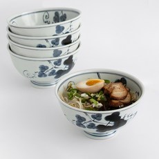 有田燒藤蔓花紋輕量麵碗, 2個, 藍色圖案