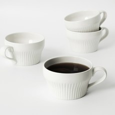 로코리빙 오르센 라떼 머그컵 350ml, 화이트, 4개 화이트, 4개