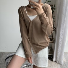 뜨개진 여성용 루즈핏 레이온 베이직 심플 쥬리안 롱 가디건