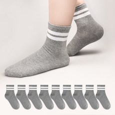 SAESILRO 兒童簡約雙環鬆緊中筒襪10雙組