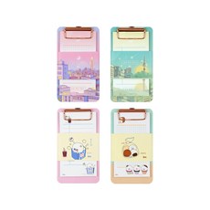 ibis 備忘錄迷你板夾 CR11664 100*180mm 4入+便條紙組 85*150mm 4入, 混色, 1組