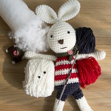 iHanco 手工針織兔子玩偶DIY套組, 1套, 象牙