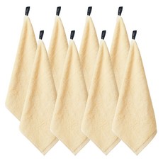 소프트터치 40수 코마사 무지 고리수건, 옐로우, 8개