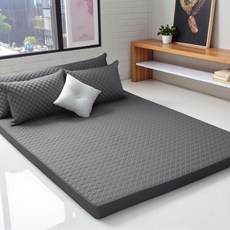 Inyx 純棉絎縫乳膠Sense Mom記憶棉床墊套, 炭灰色