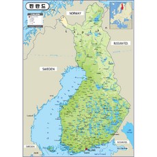Map.Come 地形塗層芬蘭地圖 78 x 110cm, 1個