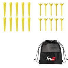 NAYASTYLE 塑膠高爾夫長球座 10入 + ABS 高爾夫長球座 10入 + 收納袋套組 GFYp-185-3 + 172-2PU, 混合色