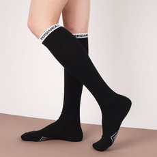 PERSIANCAT 女士六角形LOGO高爾夫長筒襪 PB7FSK003, 1個, 黑色