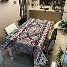 보헤미안 감성 패턴 다양한 패브릭 사각 식탁보, 06, 100 x 140 cm