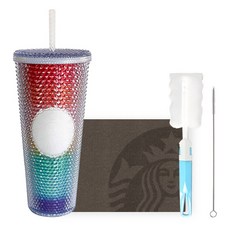 스타벅스 블링블링 스터드 레인보우 콜드컵 710ml + 텀블러 세척솔 + 스트로우 세척솔, 랜덤발송(텀블러 세척솔), 1개