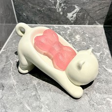 Souplace 陶瓷排水貓咪肥皂架 18 x 10 x 9.5 cm S261-0443, 白色(S261-0443WFR), 1個