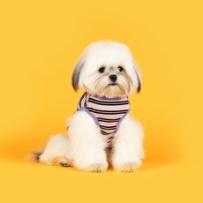 플로트 강아지 베이직 어반 민소매 티셔츠, 핑크블랙, 1개