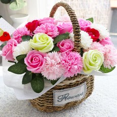 Blüehen Soap Flower 花籃+購物袋傳遞愛, 浪漫粉色
