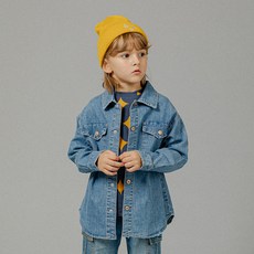 Lala Amang 童款別緻口袋設計牛仔襯衫