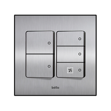 方形換氣扇5開關組 深銀色, 1個