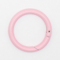 東大門鈕扣王 彩色單觸式開口O型環 25mm, 粉紅色, 2個