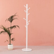 WOODYHOME 時尚立式衣架, 白色