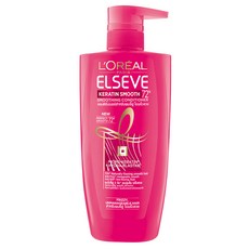 L'OREAL PARiS 巴黎萊雅 Elseve Keratin Smooth 72H 角蛋白絲滑潤髮乳, 1瓶, 450ml