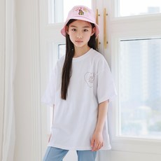 제니 여아용 오버핏 하트러브 반팔 티셔츠 JN2020T
