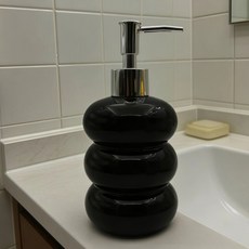 미르노아 오브제 디자인 펌프형 물비누 디스펜서 360ml MMM3481, 실버블랙, 1개