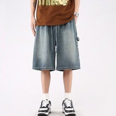 MarketA 男士口袋鬆緊百慕達短褲