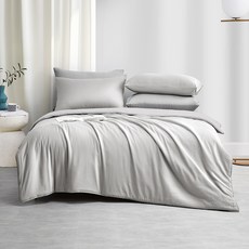 J-bedtime 床寢時光 素色天柔絲石墨烯鋪棉兩用被床包組