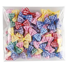 Uniart 大容量格紋蝴蝶結 100入組 小款 混色, 1組