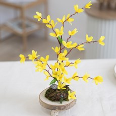 flowertree 人造花 春日迎春花與自然套組, 1個, 混合色